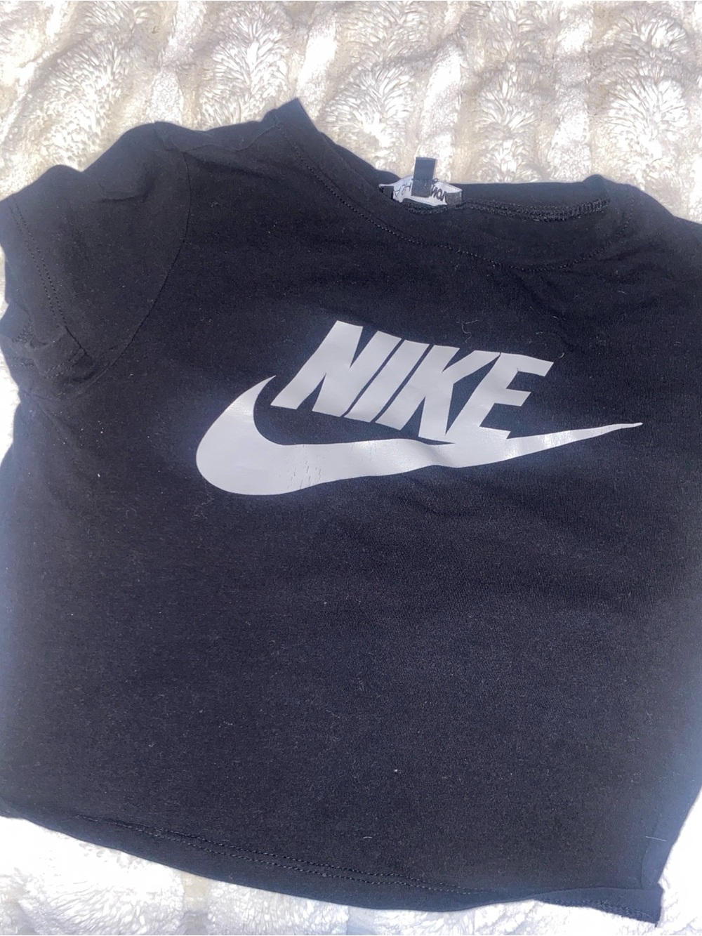Nike Black Short Sleeve Tee with White Logo